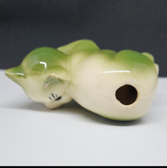 Vintage Mid Century TEVVY Ceramic Cat Diffuser, Green - Picture 5 of 9